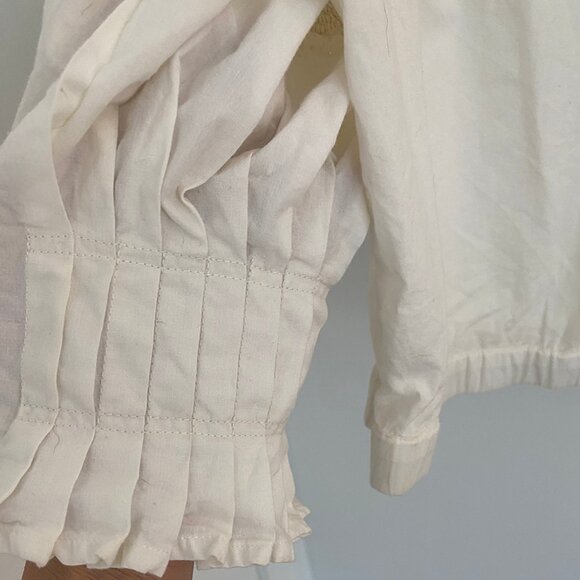 ✨  Sea NY Puff Sleeve Blouse – Ivory Cotton, Size S - Picture 7 of 11